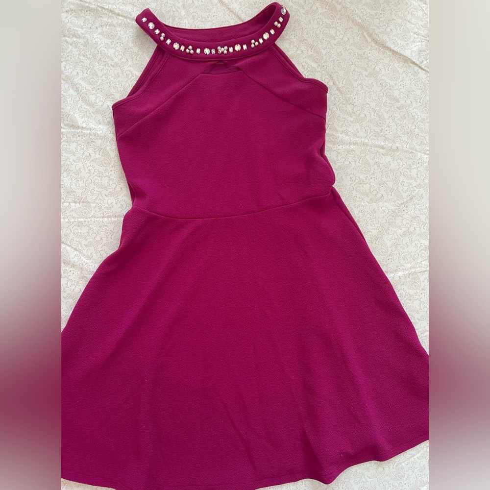 Childrens Place Girls Dress Size L 10/12 Jeweled Stretch Jacquard Elegant Halter